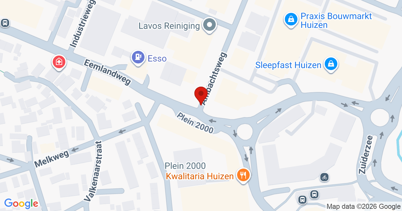 Kaart van het incident in Huizen met de aanrijroutes van de gealarmeerde eenheden