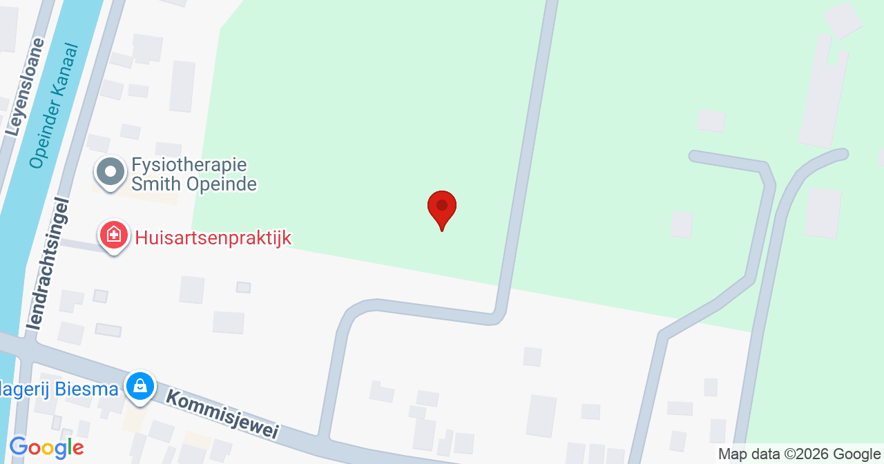 Kaart van het incident in Opeinde met de aanrijroutes van de gealarmeerde eenheden