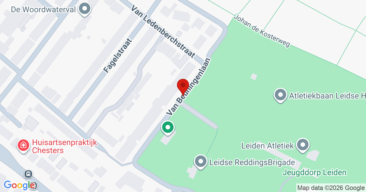 Kaart van het incident in Leiden met de aanrijroutes van de gealarmeerde eenheden