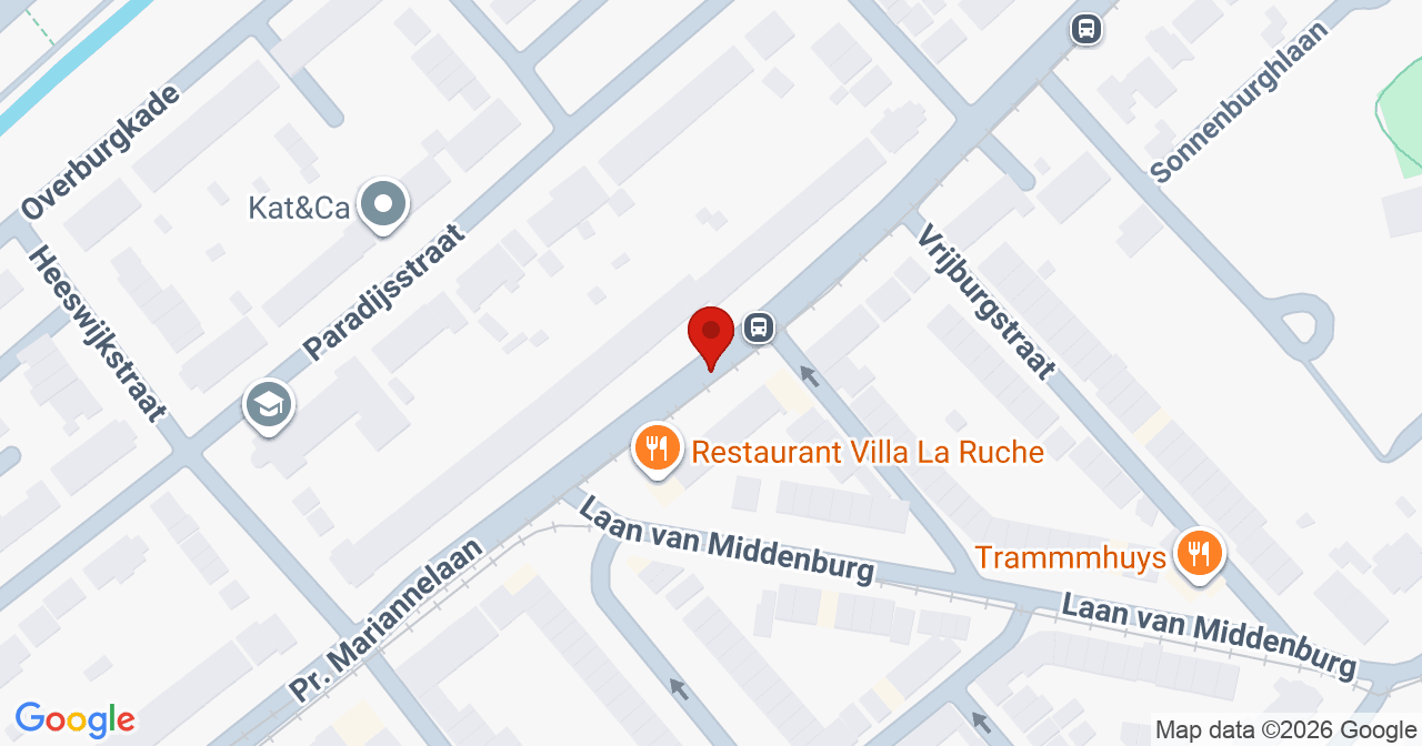 Kaart van het incident in Voorburg met de aanrijroutes van de gealarmeerde eenheden
