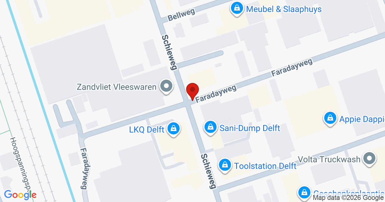 Kaart van het incident in Delft met de aanrijroutes van de gealarmeerde eenheden