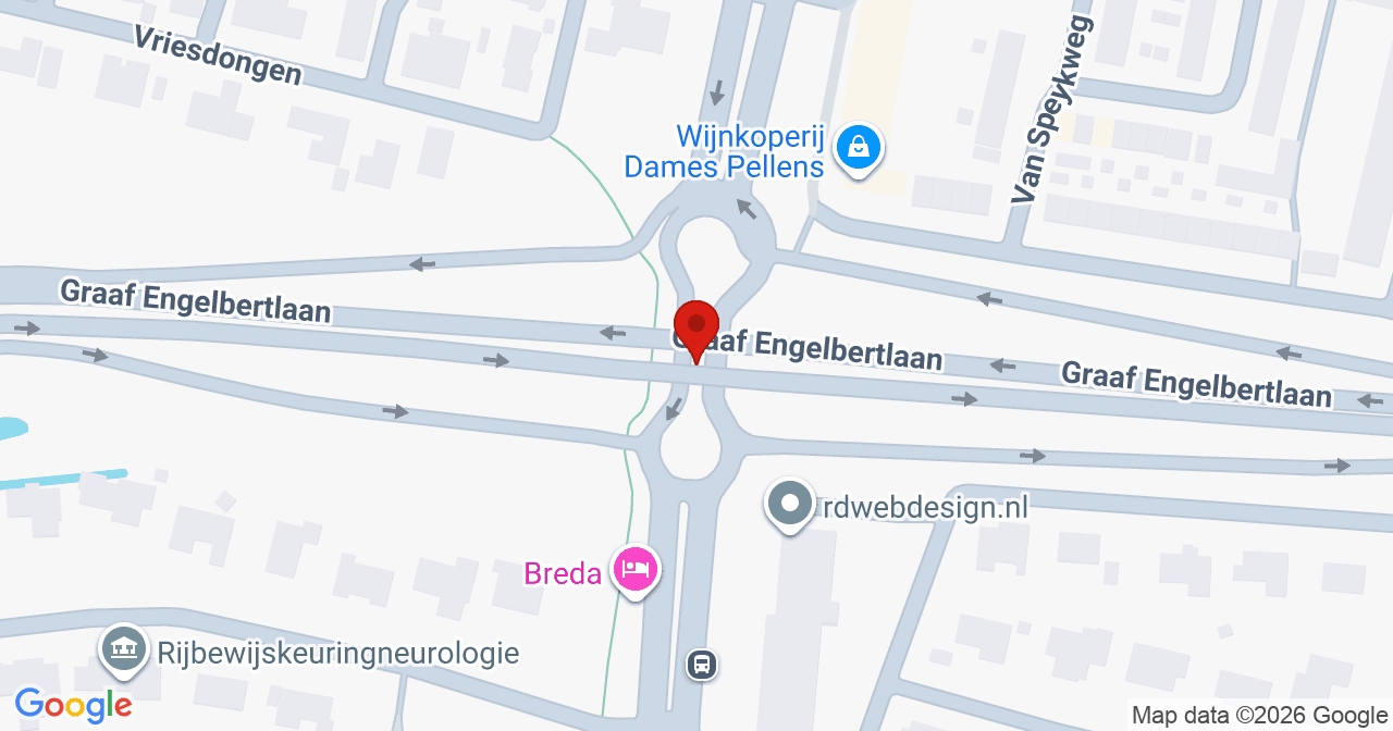 Kaart van het incident in Breda met de aanrijroutes van de gealarmeerde eenheden