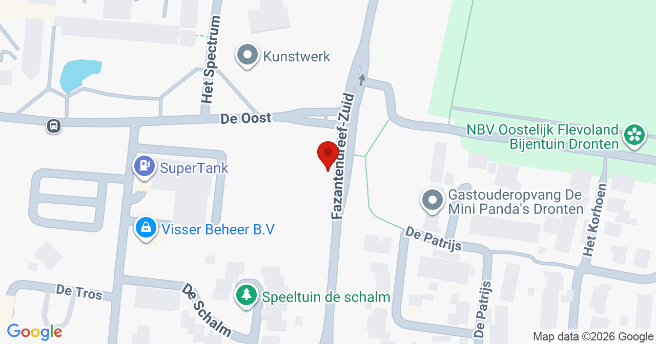 Kaart van het incident in Dronten met de aanrijroutes van de gealarmeerde eenheden