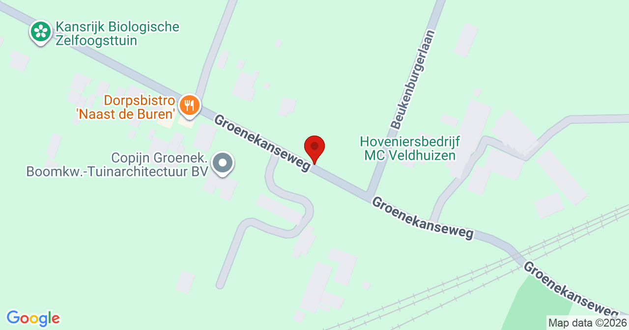 Kaart van het incident in Groenekan met de aanrijroutes van de gealarmeerde eenheden