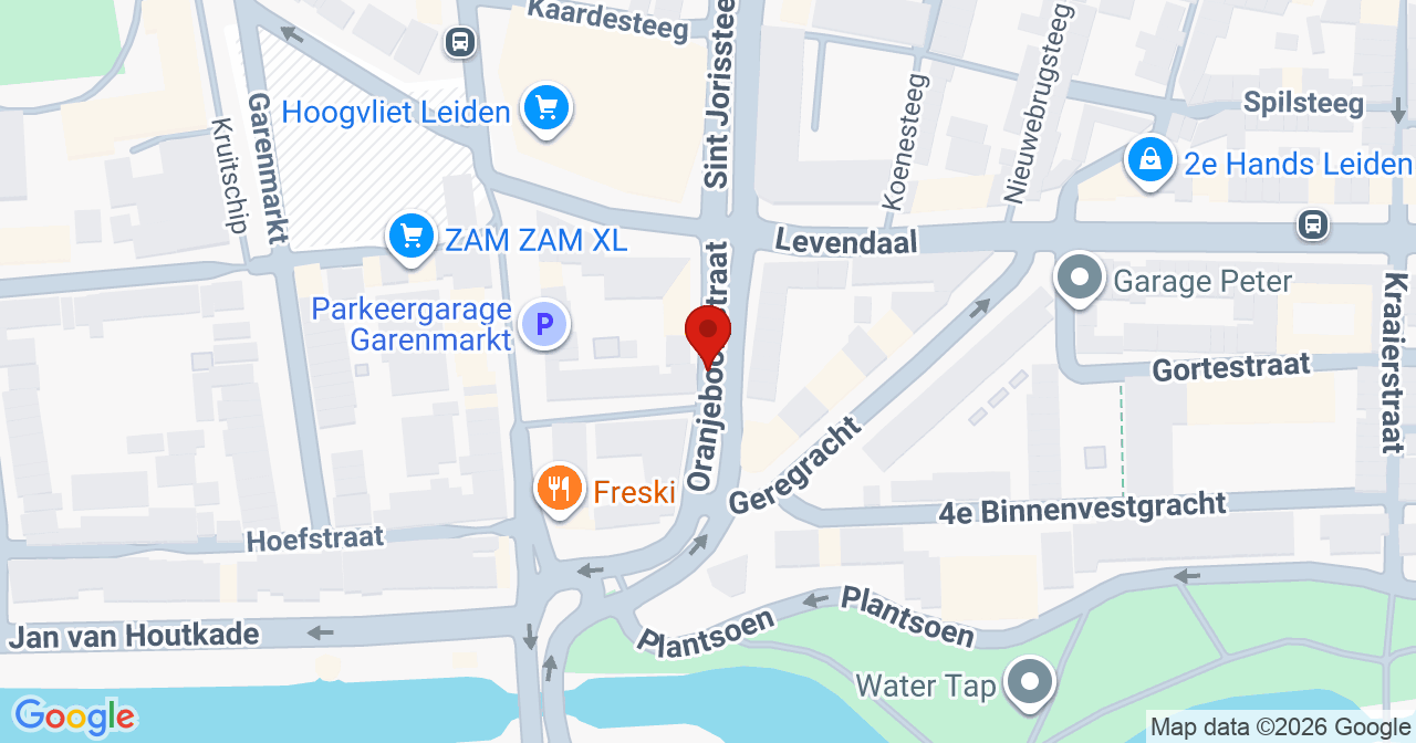 Kaart van het incident in Leiden met de aanrijroutes van de gealarmeerde eenheden