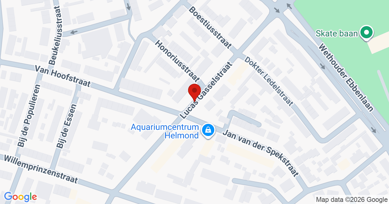 Kaart van het incident in Helmond met de aanrijroutes van de gealarmeerde eenheden