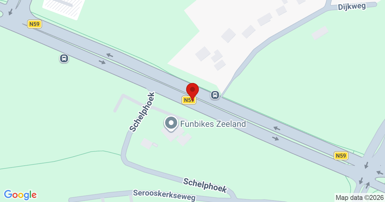 Kaart van het incident in Serooskerke met de aanrijroutes van de gealarmeerde eenheden
