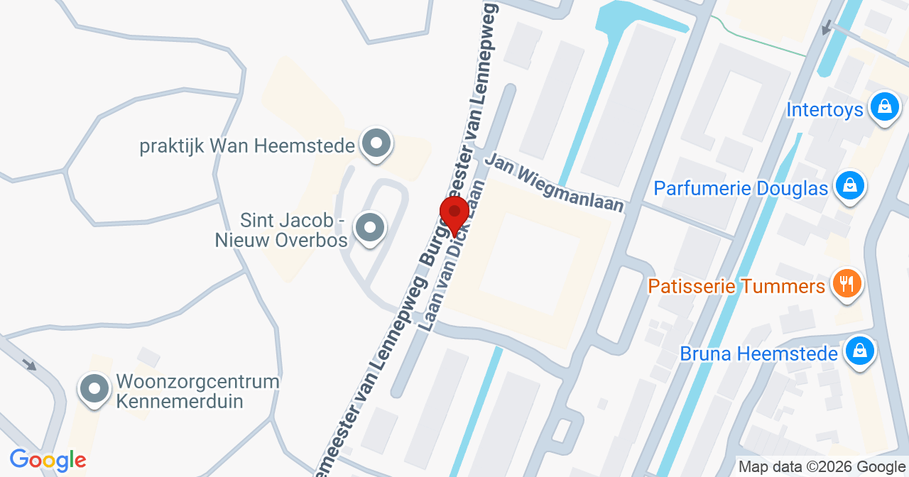 Kaart van het incident in Castricum met de aanrijroutes van de gealarmeerde eenheden