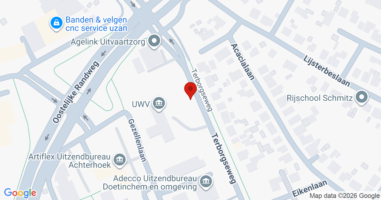 Kaart van het incident in Doetinchem met de aanrijroutes van de gealarmeerde eenheden