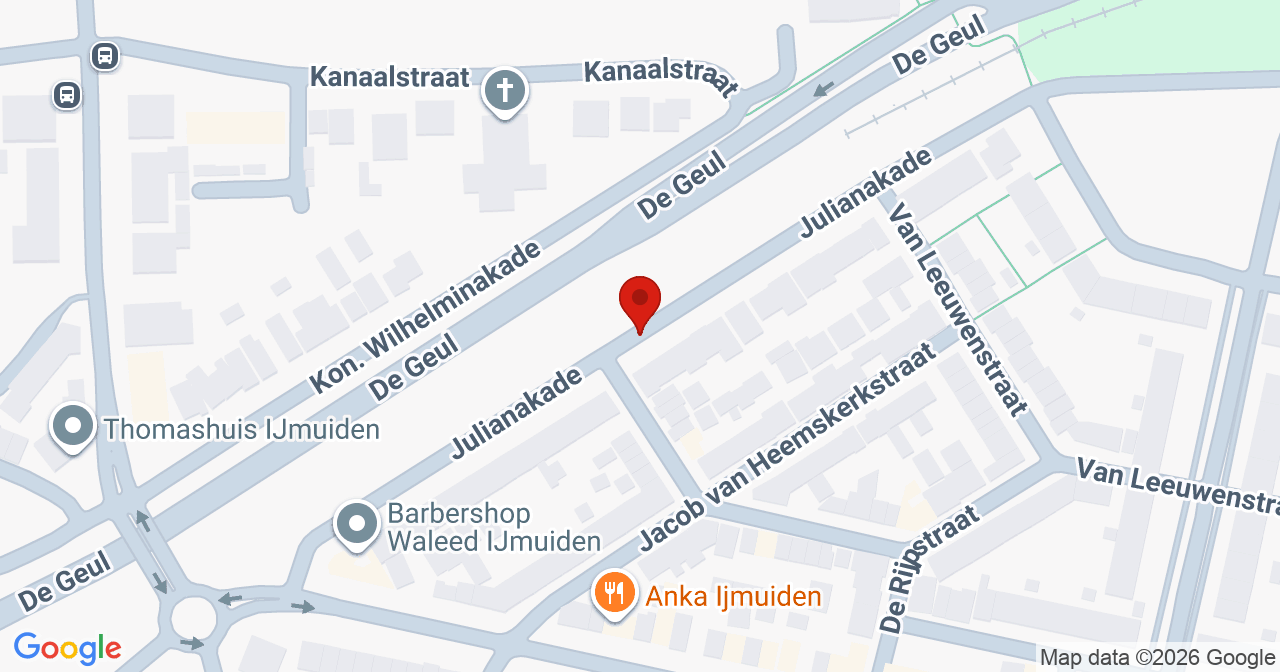 Kaart van het incident in IJmuiden met de aanrijroutes van de gealarmeerde eenheden