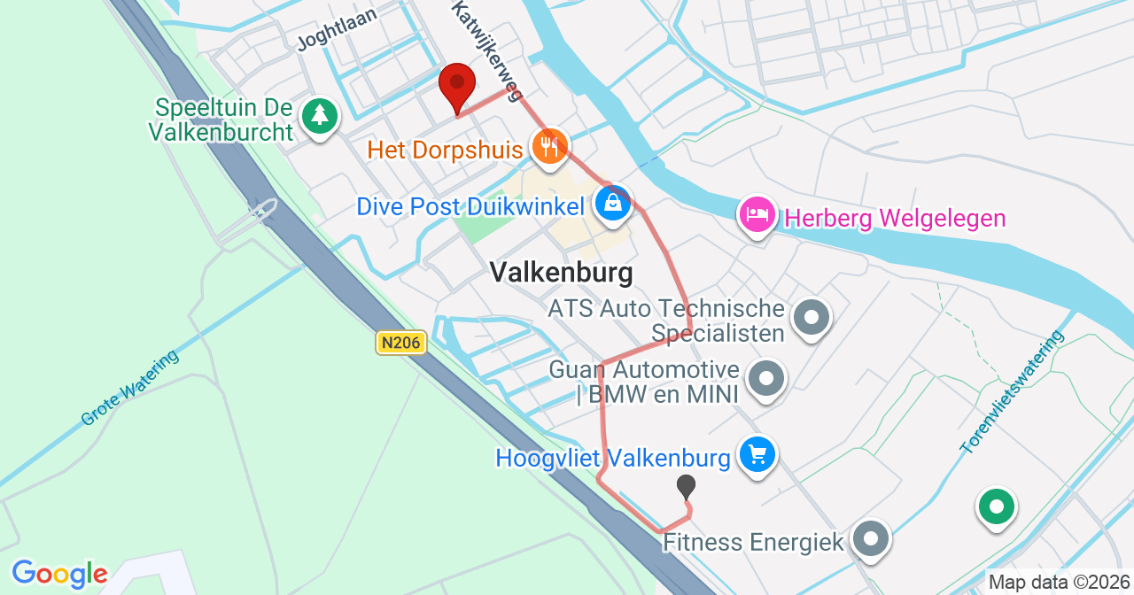Kaart van het incident in Valkenburg ZH met de aanrijroutes van de gealarmeerde eenheden