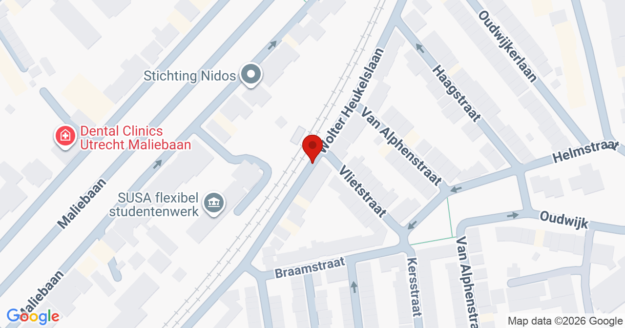 Kaart van het incident in Utrecht met de aanrijroutes van de gealarmeerde eenheden