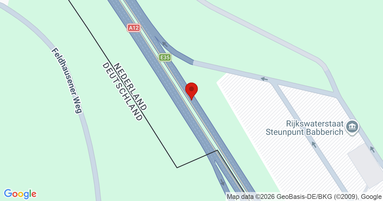 Kaart van het incident in Babberich met de aanrijroutes van de gealarmeerde eenheden