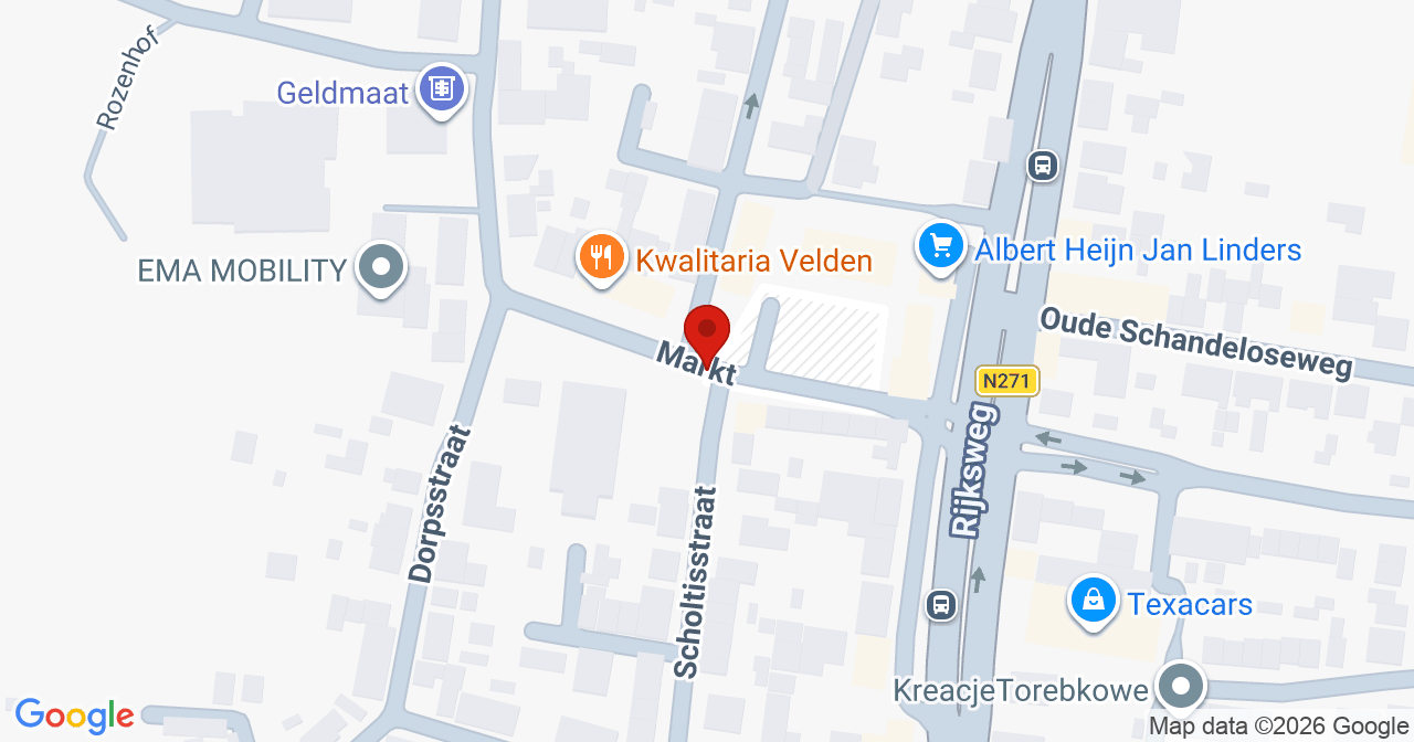 Kaart van het incident in Velden met de aanrijroutes van de gealarmeerde eenheden