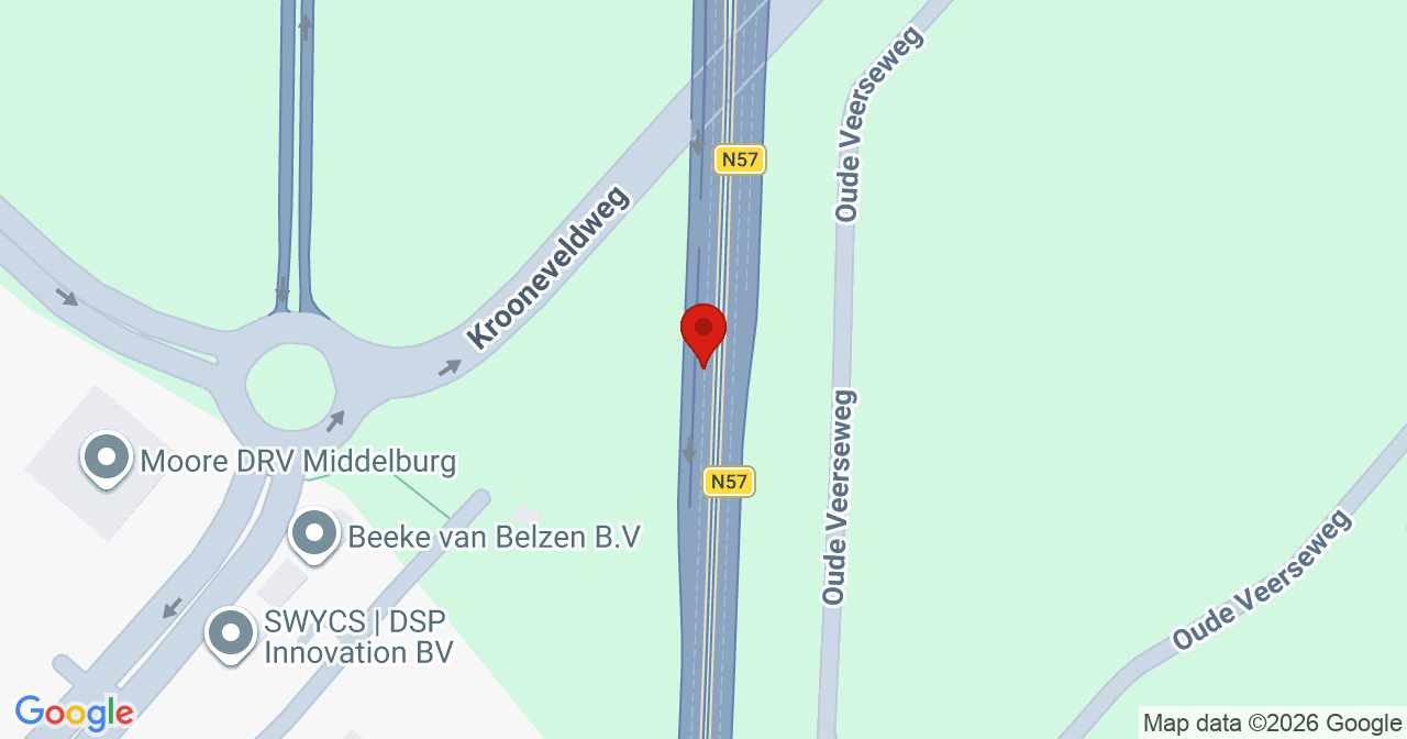 Kaart van het incident in Middelburg met de aanrijroutes van de gealarmeerde eenheden