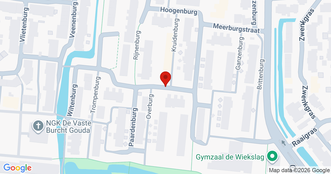 Kaart van het incident in Gouda met de aanrijroutes van de gealarmeerde eenheden