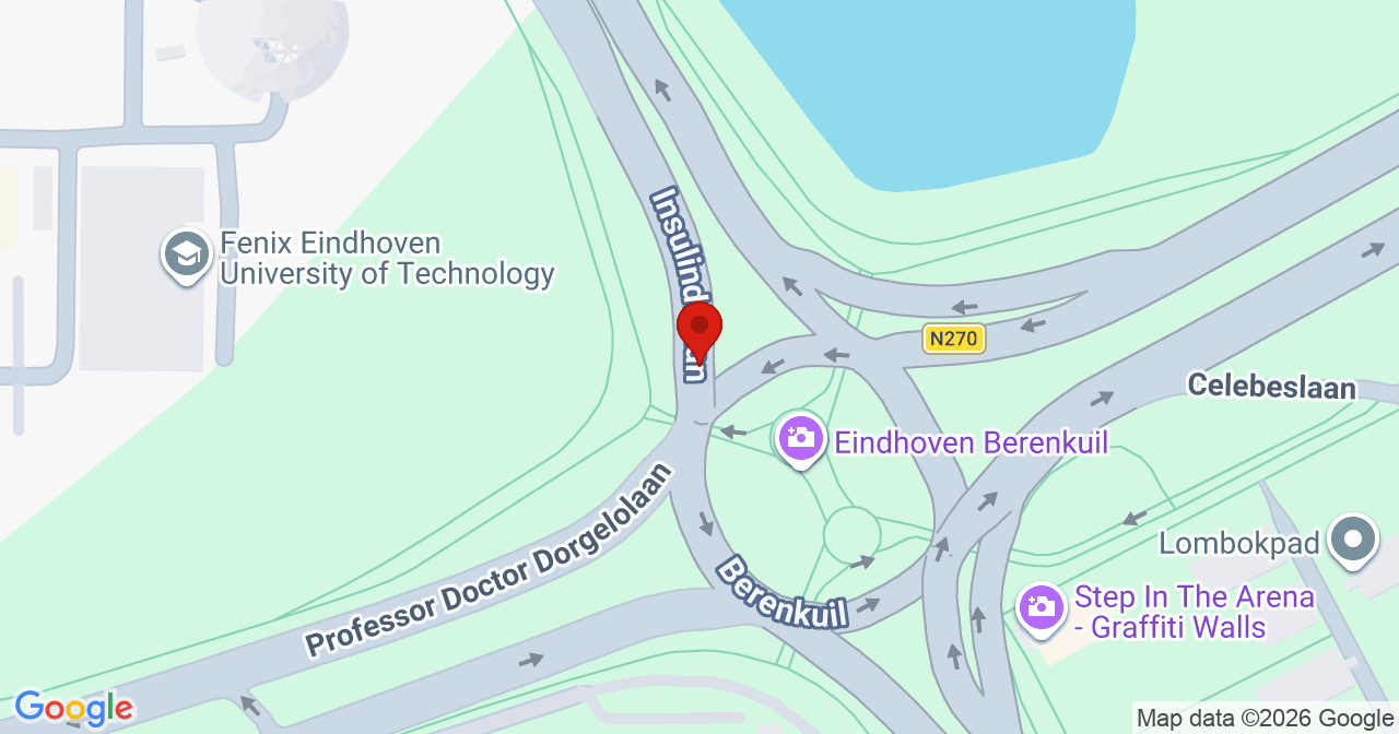 Kaart van het incident in Eindhoven met de aanrijroutes van de gealarmeerde eenheden