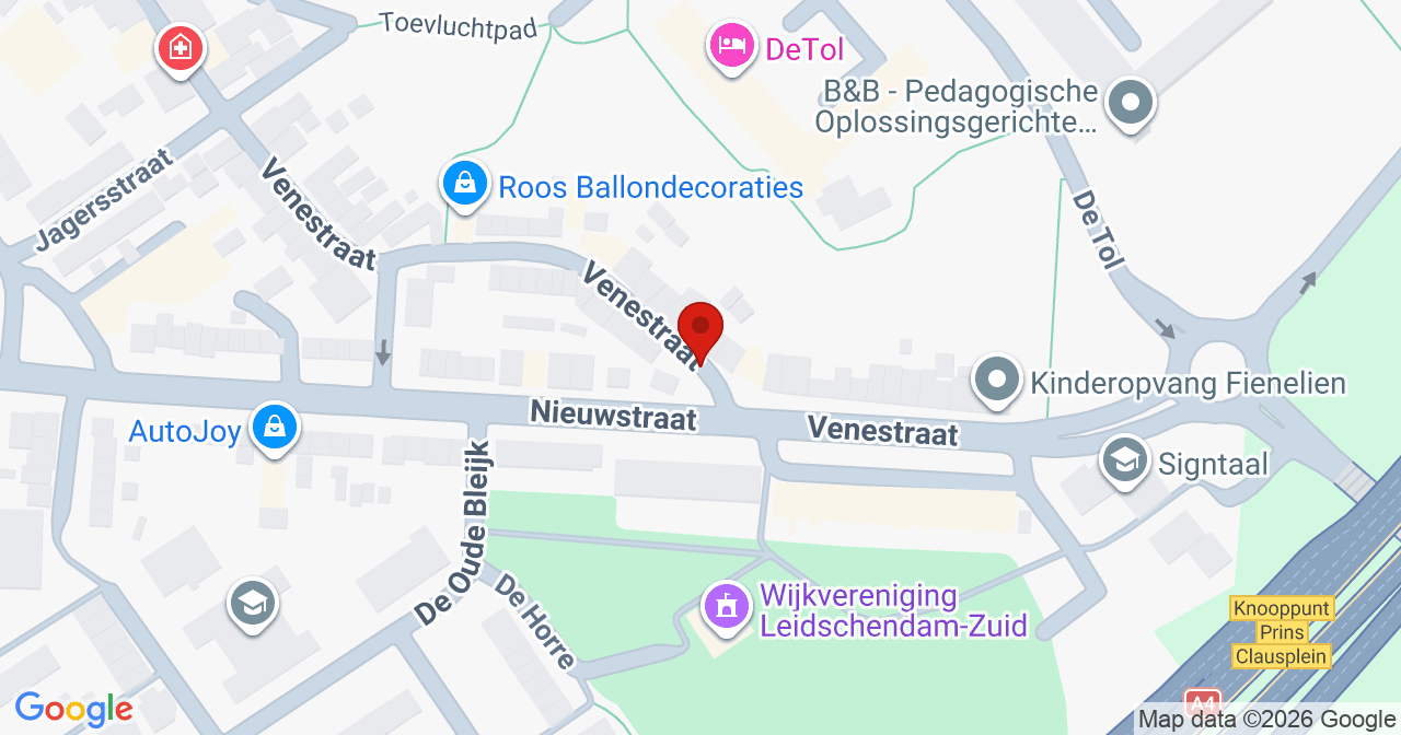 Kaart van het incident in Leidschendam met de aanrijroutes van de gealarmeerde eenheden