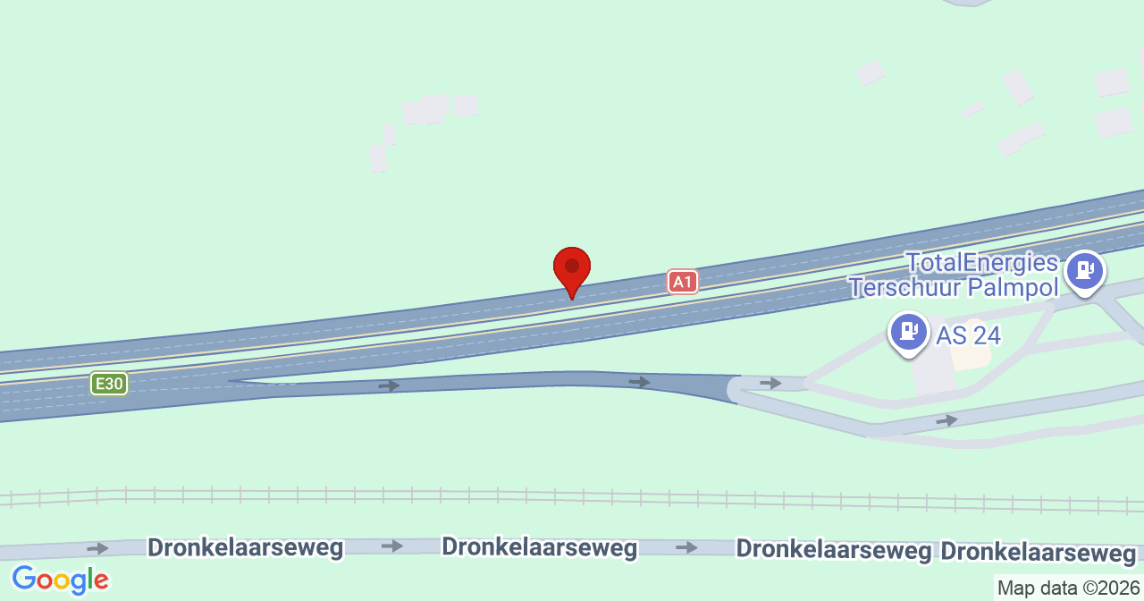 Kaart van het incident in Terschuur met de aanrijroutes van de gealarmeerde eenheden