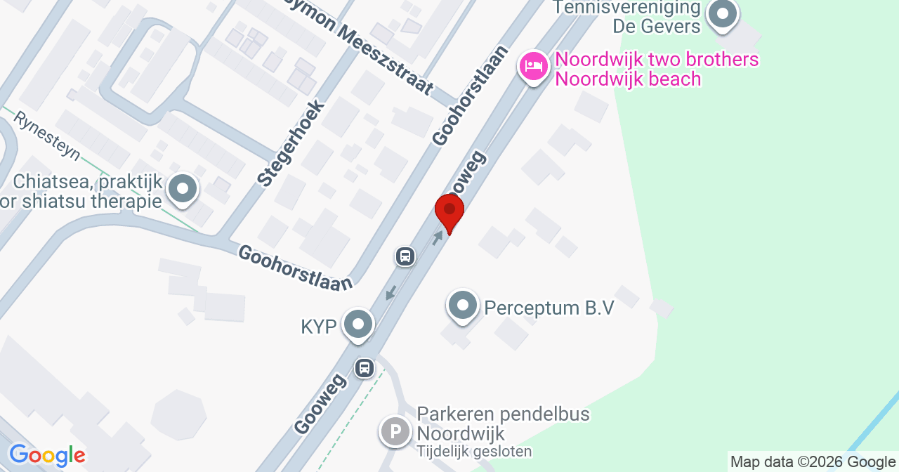 Kaart van het incident in Noordwijk met de aanrijroutes van de gealarmeerde eenheden