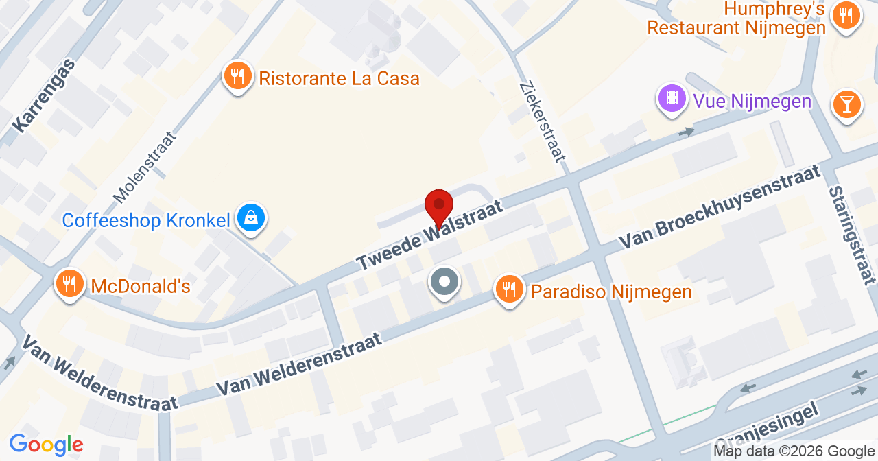 Kaart van het incident in Nijmegen met de aanrijroutes van de gealarmeerde eenheden