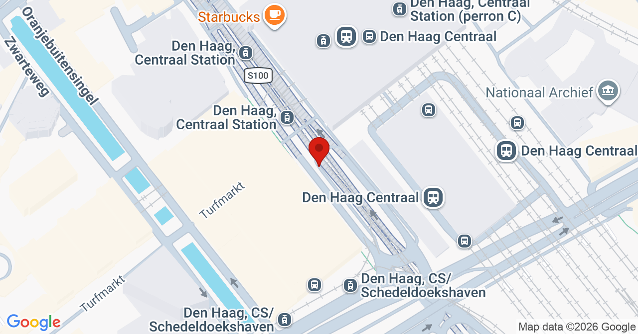 Kaart van het incident in 's-Gravenhage met de aanrijroutes van de gealarmeerde eenheden