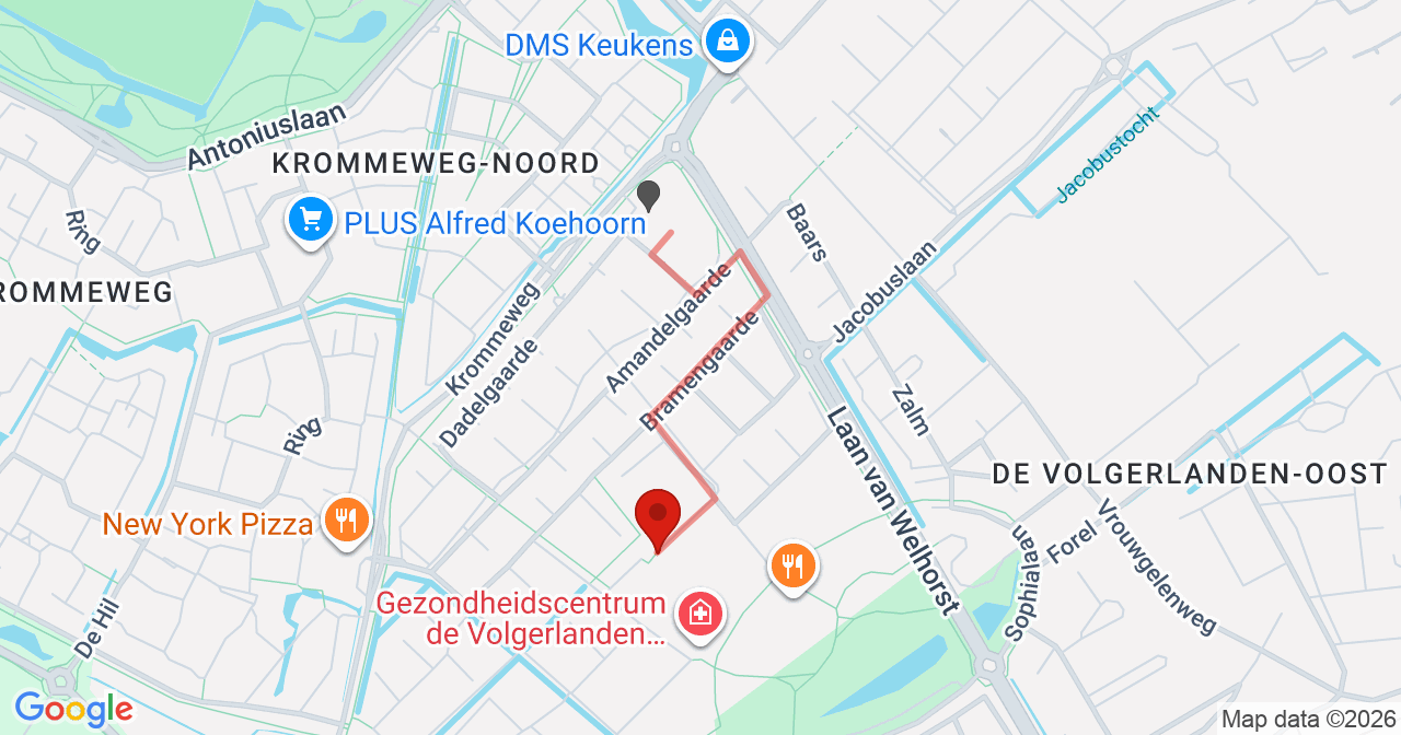 Kaart van het incident in Hendrik-Ido-Ambacht met de aanrijroutes van de gealarmeerde eenheden
