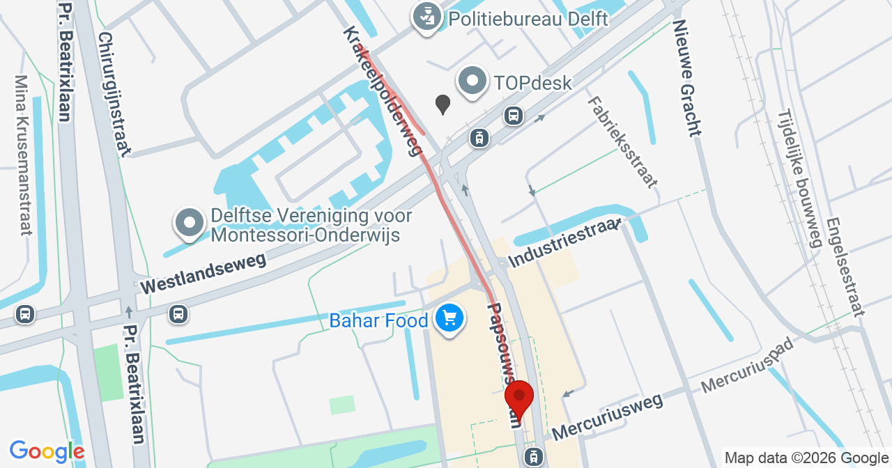 Kaart van het incident in Delft met de aanrijroutes van de gealarmeerde eenheden