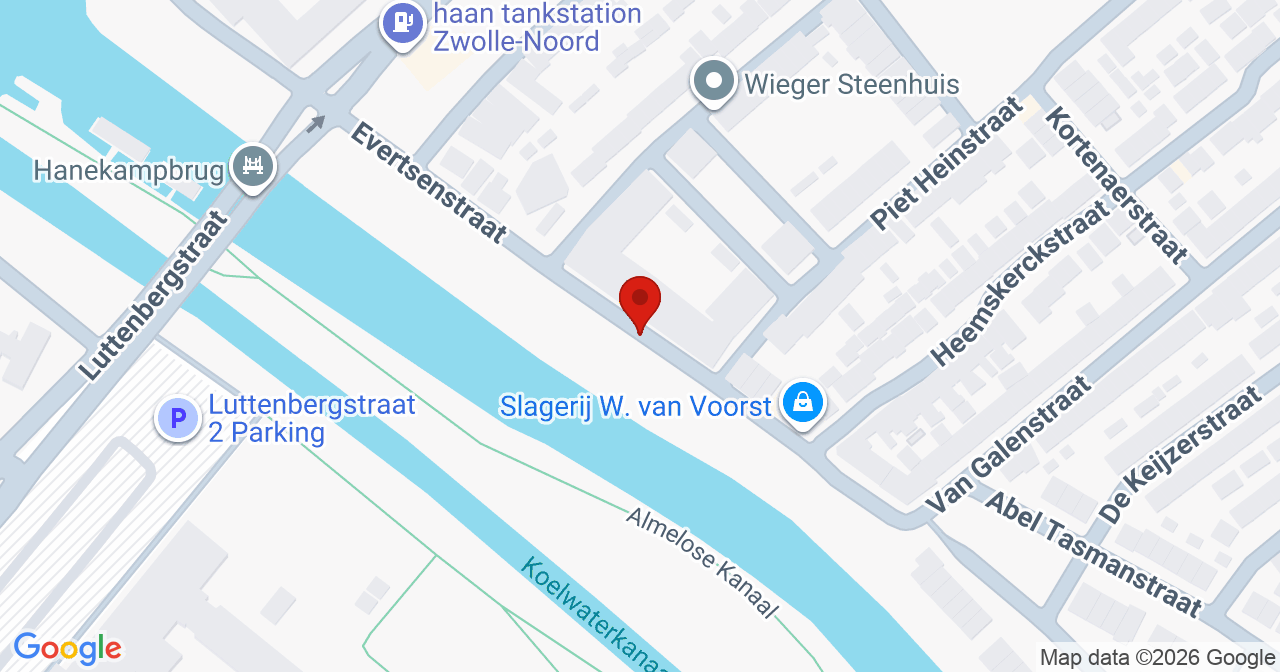 Kaart van het incident in Zwolle met de aanrijroutes van de gealarmeerde eenheden