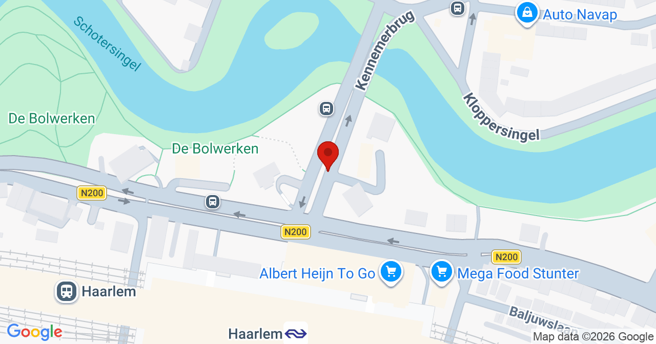 Kaart van het incident in Haarlem met de aanrijroutes van de gealarmeerde eenheden