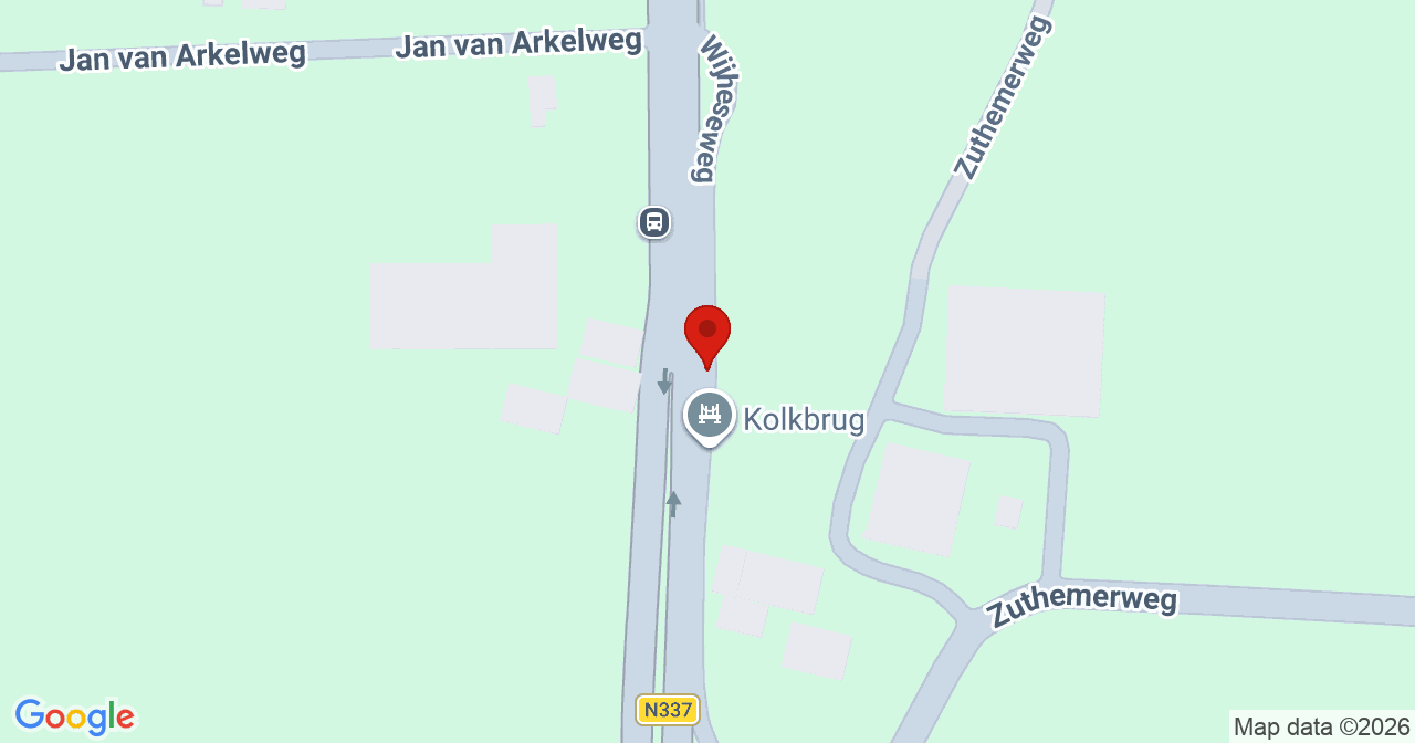 Kaart van het incident in Zwolle met de aanrijroutes van de gealarmeerde eenheden