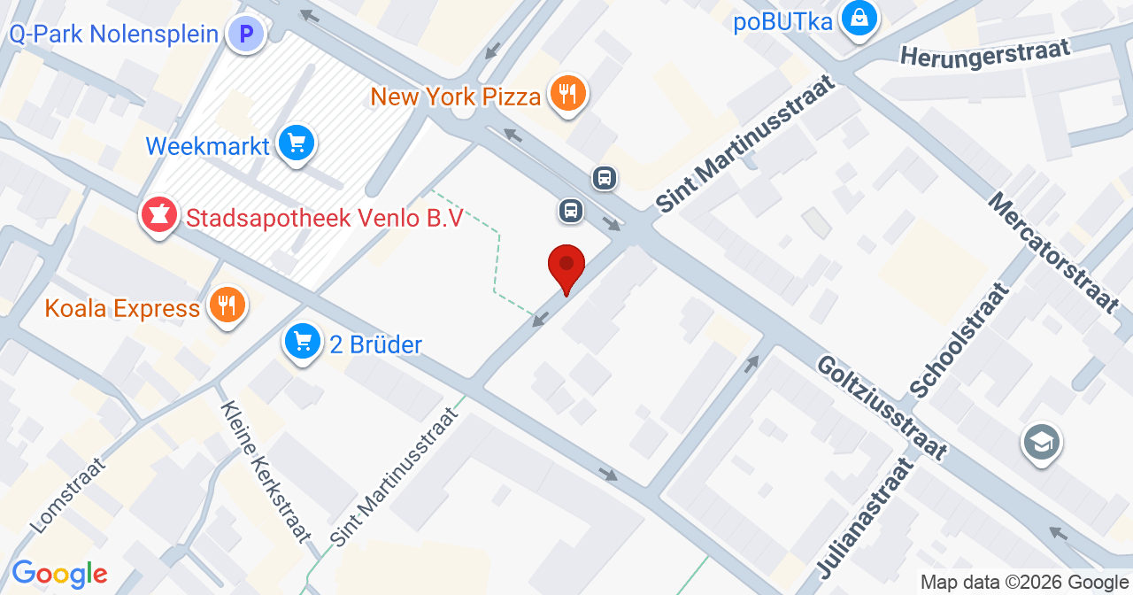 Kaart van het incident in Venlo met de aanrijroutes van de gealarmeerde eenheden