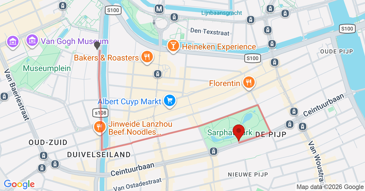 Kaart van het incident in Amsterdam met de aanrijroutes van de gealarmeerde eenheden
