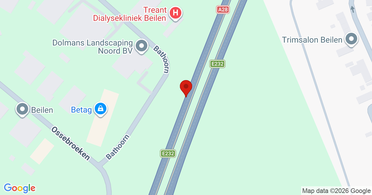 Kaart van het incident in Beilen met de aanrijroutes van de gealarmeerde eenheden