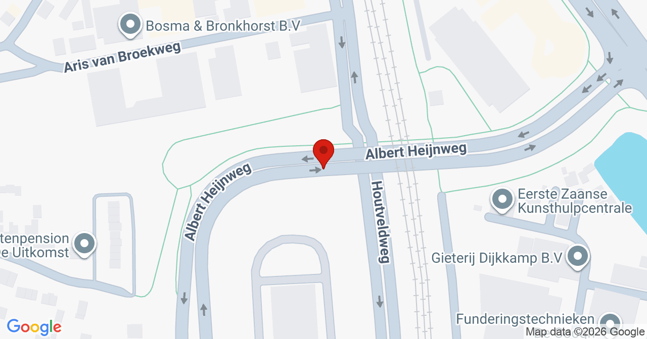 Kaart van het incident in Zaandam met de aanrijroutes van de gealarmeerde eenheden