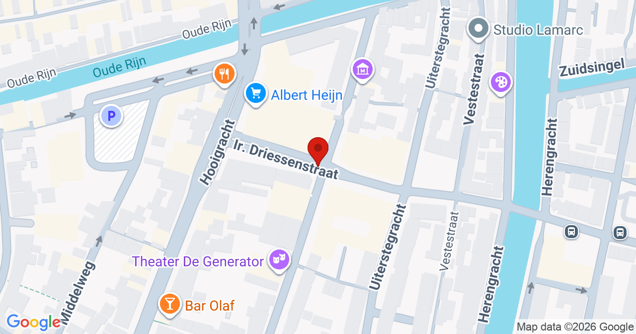 Kaart van het incident in Leiden met de aanrijroutes van de gealarmeerde eenheden