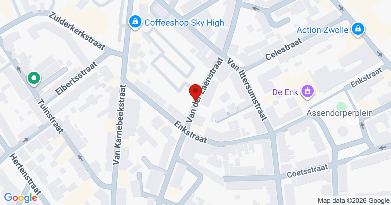 Kaart van het incident in Zwolle met de aanrijroutes van de gealarmeerde eenheden