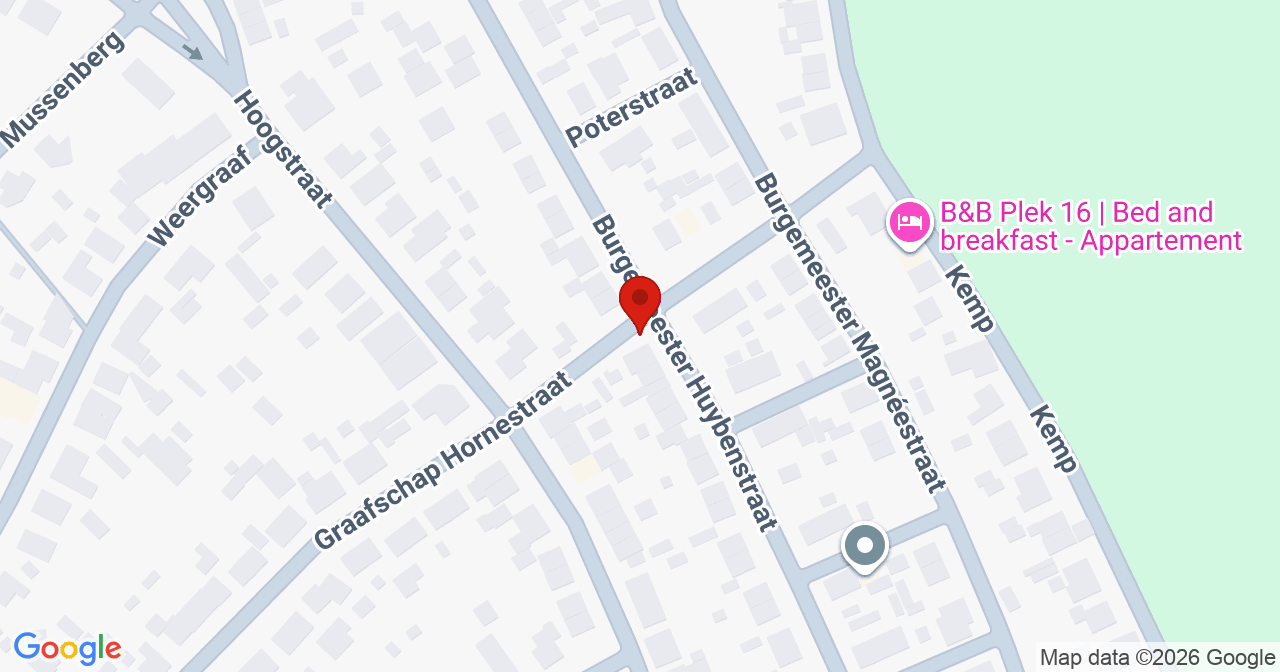 Kaart van het incident in Horn met de aanrijroutes van de gealarmeerde eenheden