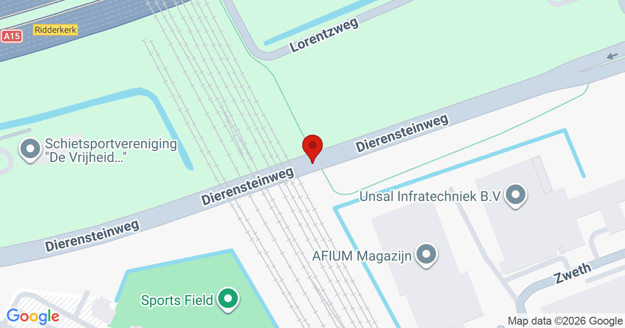 Kaart van het incident in Barendrecht met de aanrijroutes van de gealarmeerde eenheden