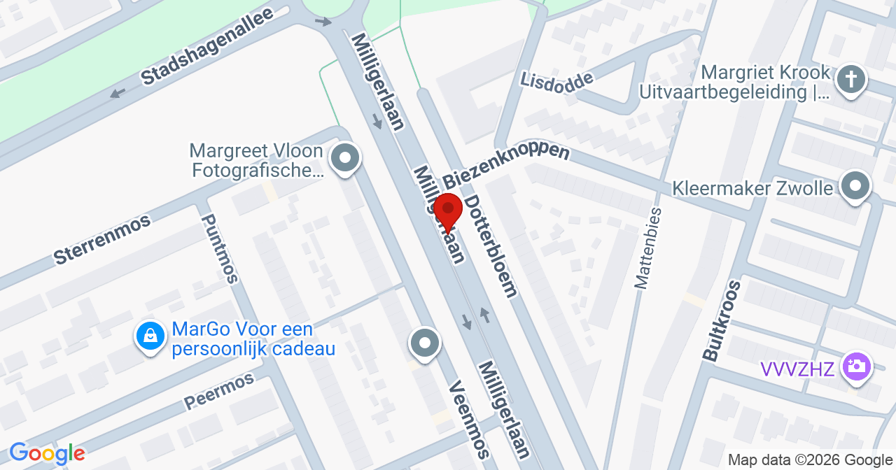 Kaart van het incident in Zwolle met de aanrijroutes van de gealarmeerde eenheden