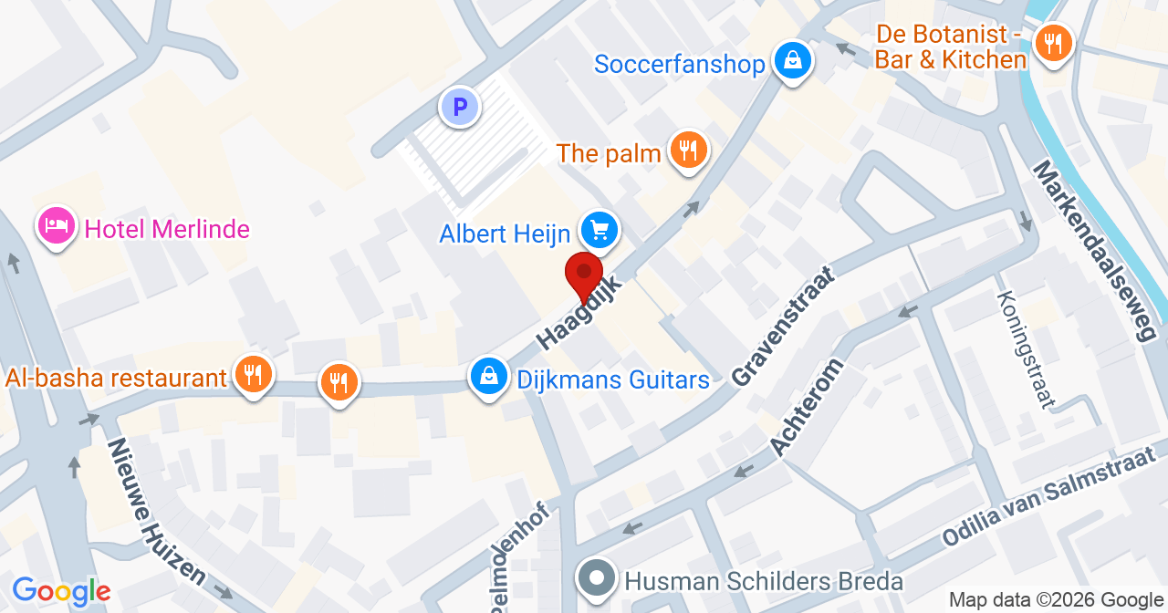 Kaart van het incident in Breda met de aanrijroutes van de gealarmeerde eenheden