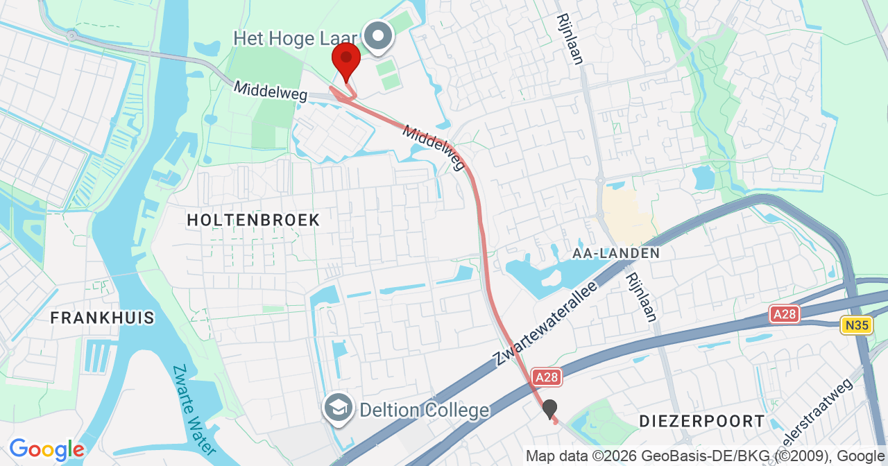 Kaart van het incident in Zwolle met de aanrijroutes van de gealarmeerde eenheden