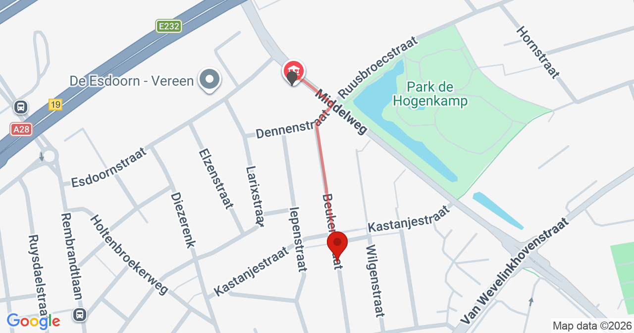 Kaart van het incident in Zwolle met de aanrijroutes van de gealarmeerde eenheden