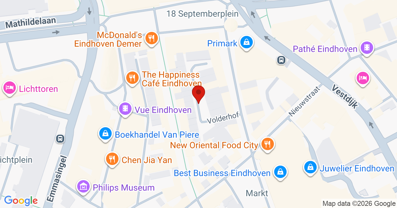 Kaart van het incident in Eindhoven met de aanrijroutes van de gealarmeerde eenheden