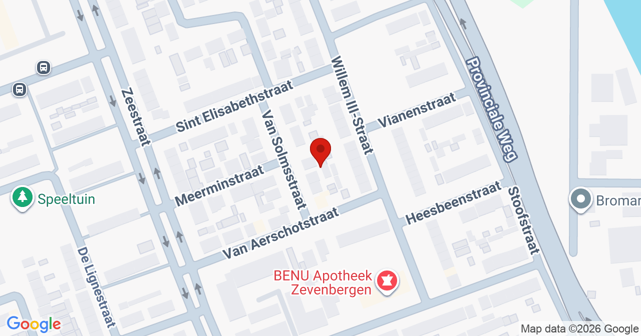 Kaart van het incident in Zevenbergen met de aanrijroutes van de gealarmeerde eenheden