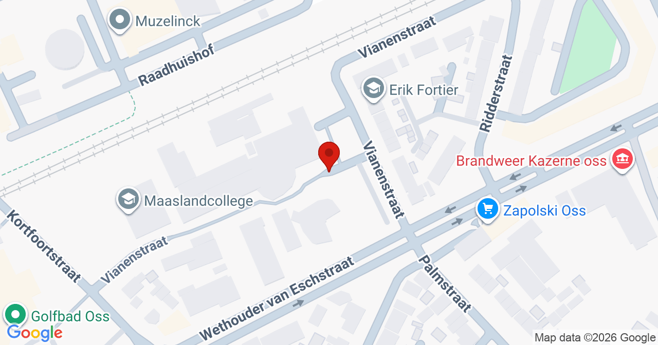 Kaart van het incident in Oss met de aanrijroutes van de gealarmeerde eenheden
