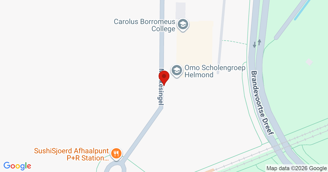 Kaart van het incident in Helmond met de aanrijroutes van de gealarmeerde eenheden