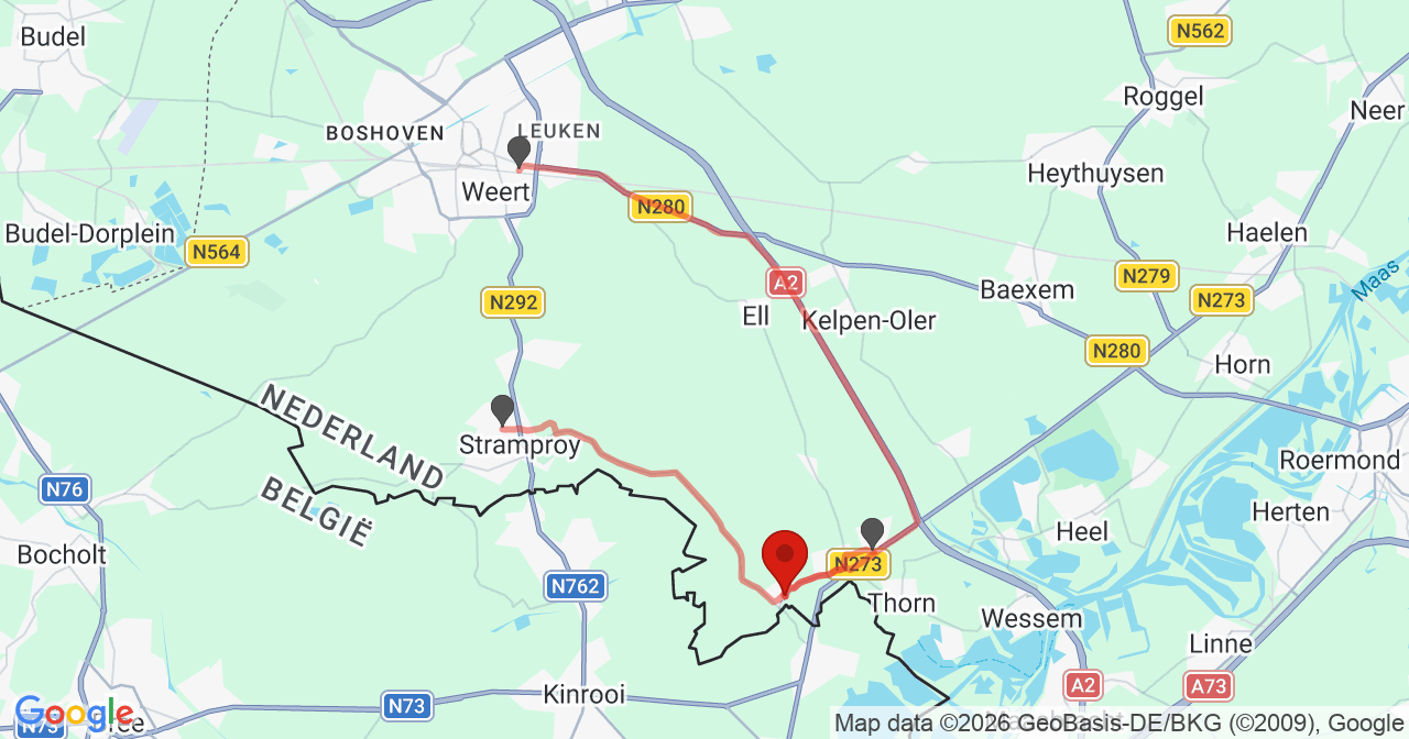 Kaart van het incident in Neeritter met de aanrijroutes van de gealarmeerde eenheden