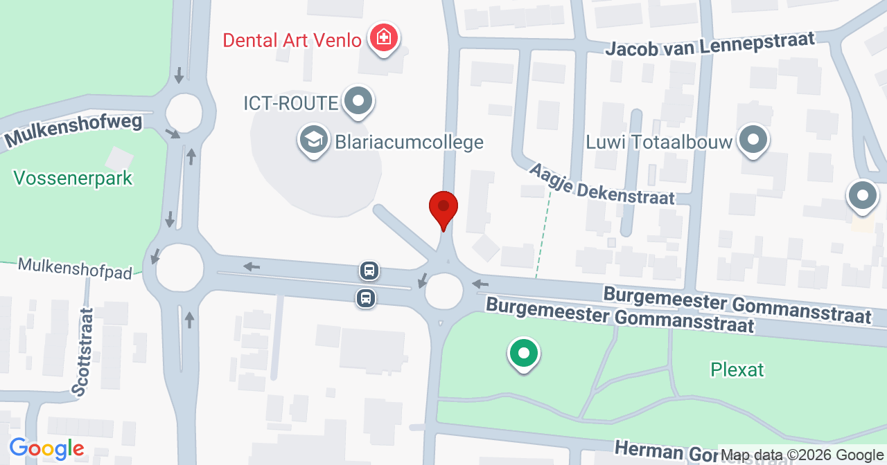 Kaart van het incident in Venlo met de aanrijroutes van de gealarmeerde eenheden