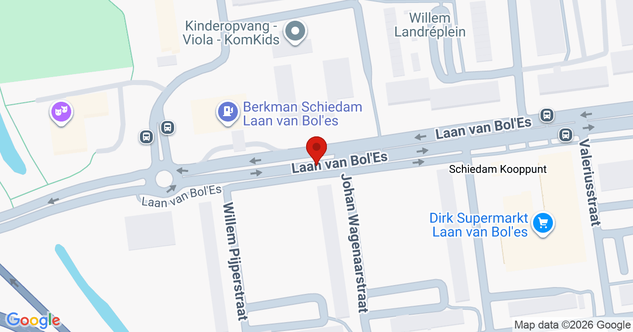Kaart van het incident in Schiedam met de aanrijroutes van de gealarmeerde eenheden